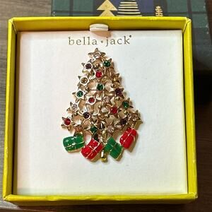 Bella Jack Rhinestone Christmas Tree Brooch. New in Box!